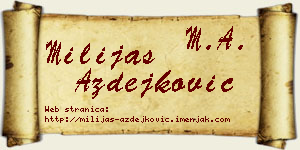 Milijas Azdejković vizit kartica